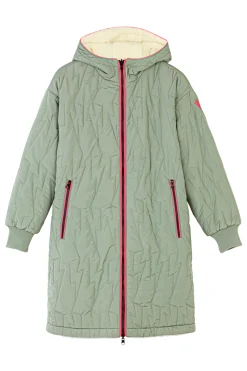 Women Scamp & Dude Adults Reversible Quilted Coat Khaki Lightning Bolt