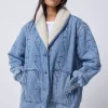 Women Scamp & Dude Authentic Indigo Denim with Borg Quilted Bomber Jacket