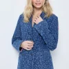 Women Scamp & Dude Authentic Indigo Leopard Printed Denim Blazer