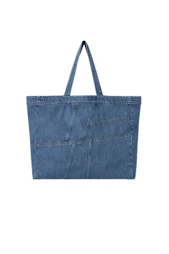 Women Scamp & Dude Authentic Indigo Patchwork Bolt Denim Tote Bag
