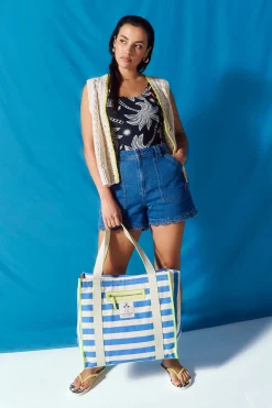 Women Scamp & Dude Authentic Indigo Scallop Denim Shorts