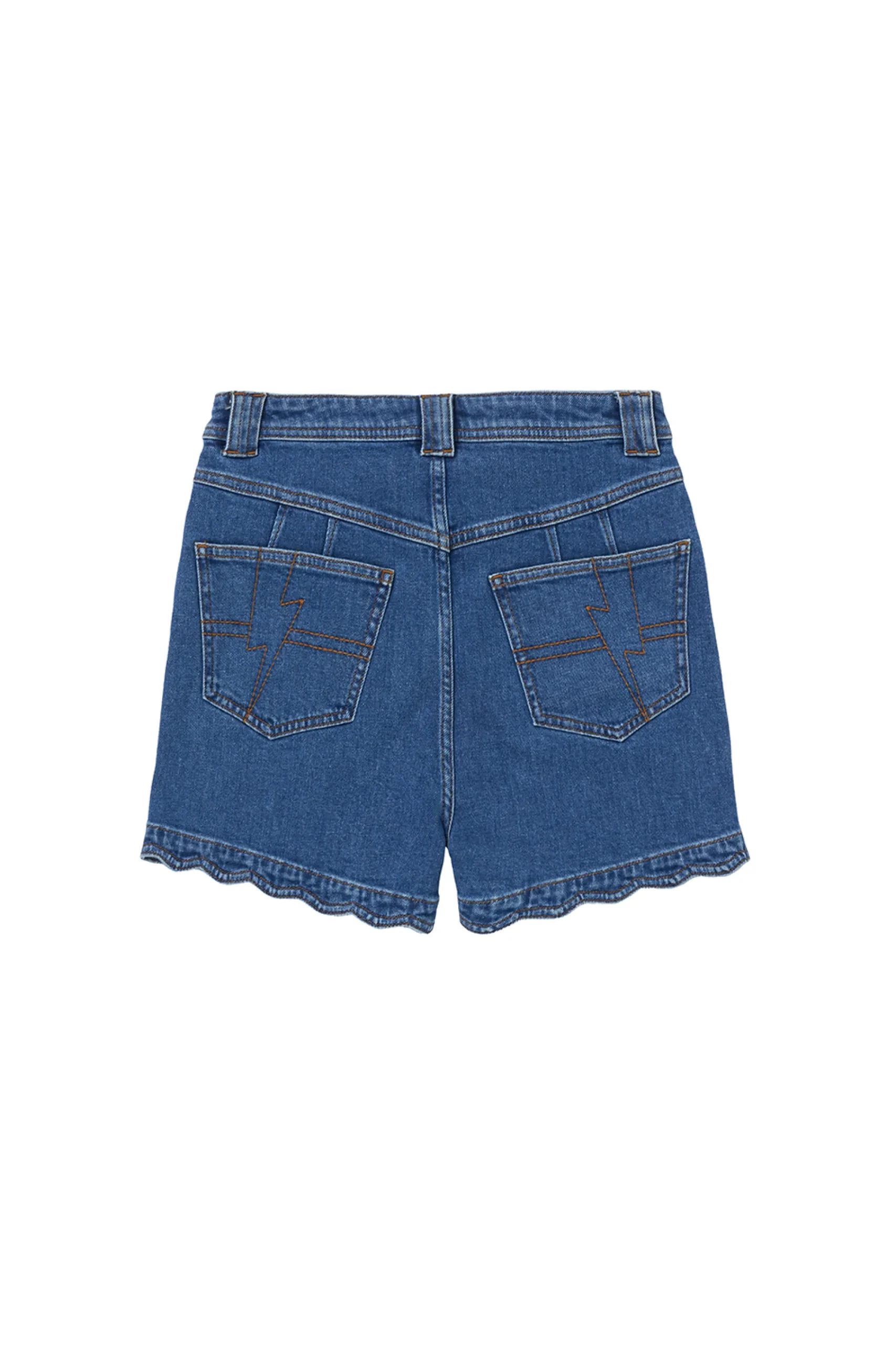 Women Scamp & Dude Authentic Indigo Scallop Denim Shorts