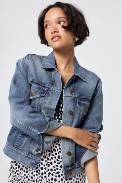 Women Scamp & Dude Authentic Indigo Trucker Denim Jacket