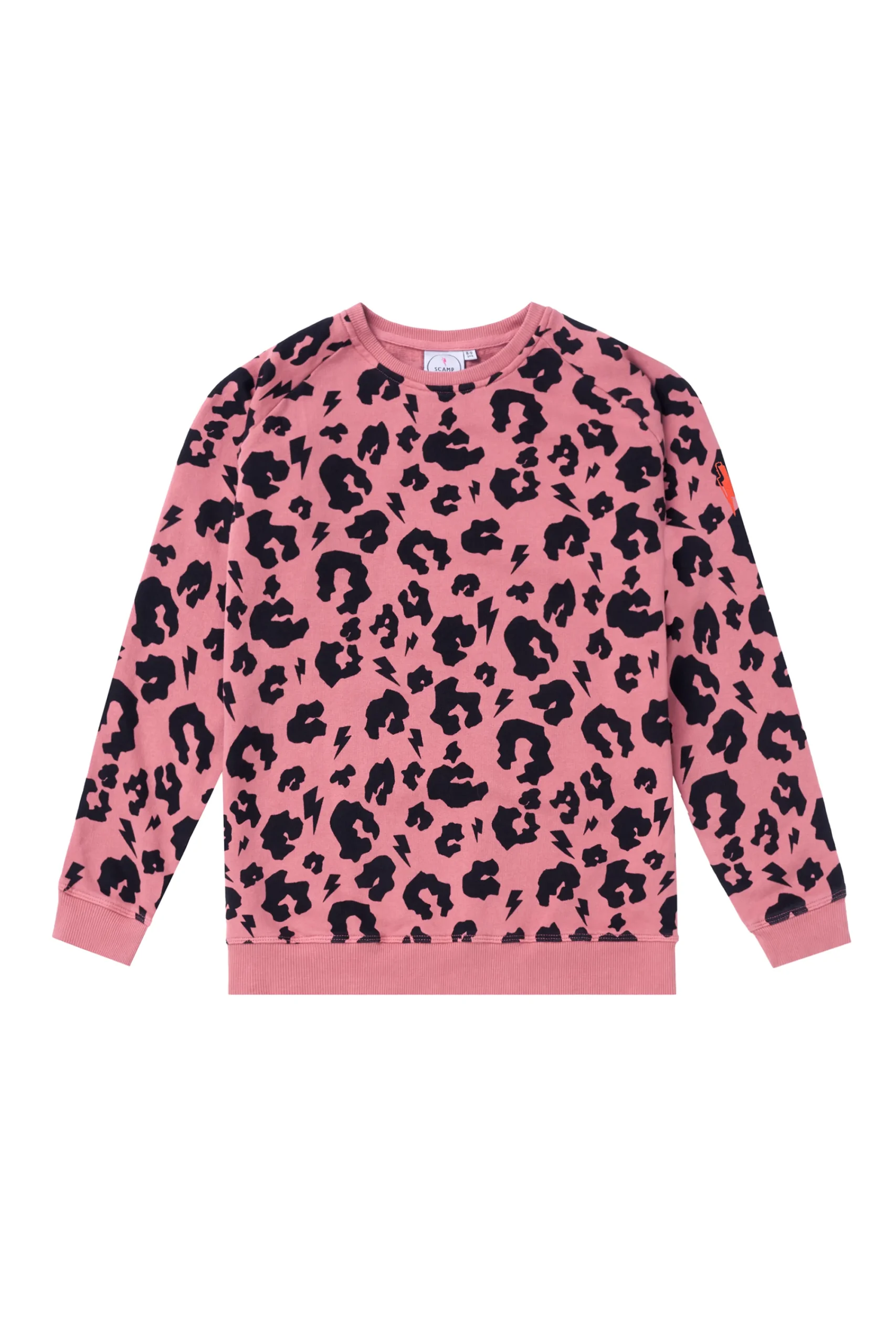 Women Scamp & Dude Big Kids Coral with Black Leopard Classic Sweatshirt