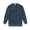 Women Scamp & Dude Big Kids Washed Navy with Black Leopard Classic Sweatshirt