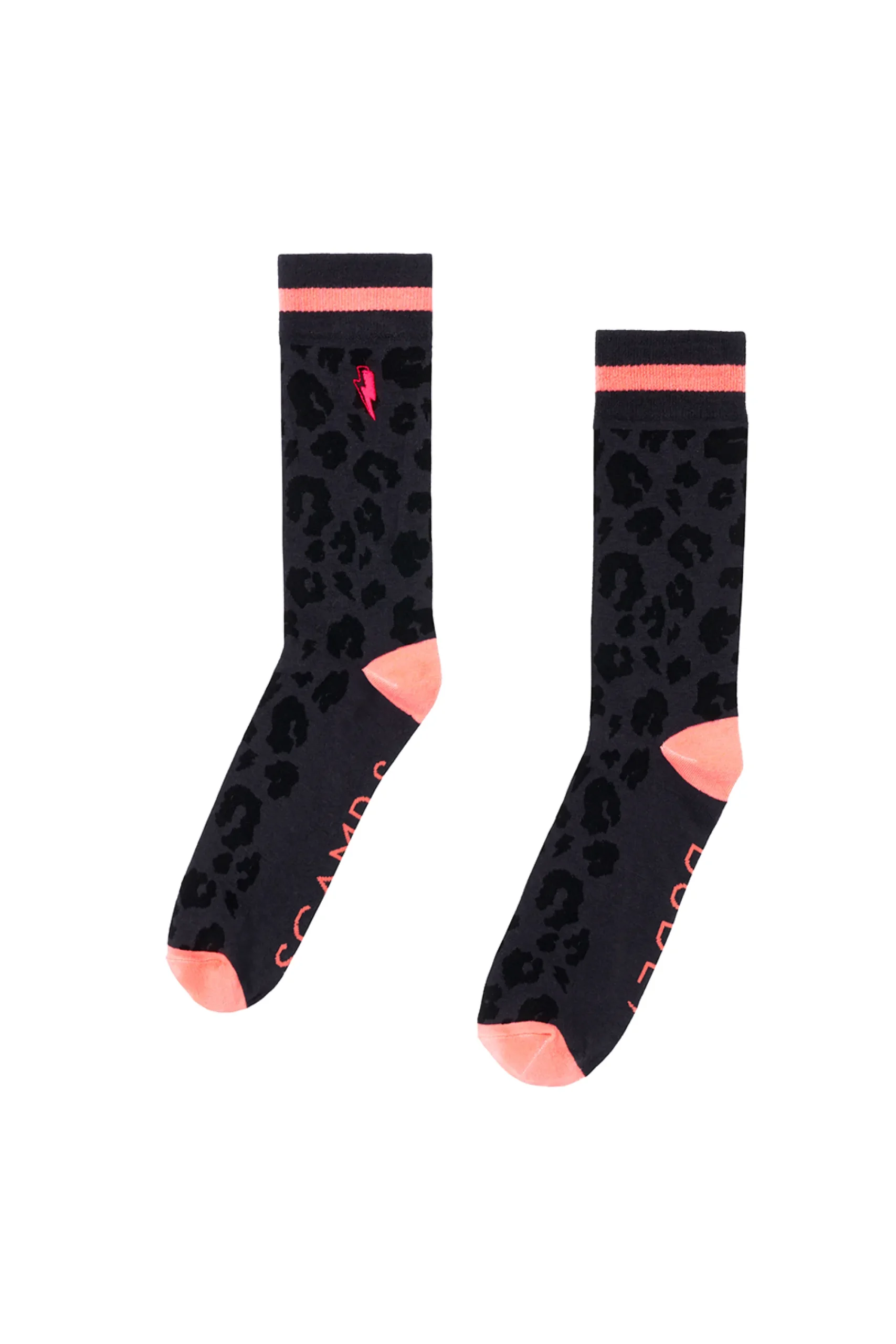 Women Scamp & Dude Black and Grey Leopard Sport Socks