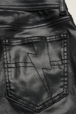 Women Scamp & Dude Black Coated Slim Jeans