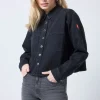 Women Scamp & Dude Black Embellished Denim Shacket