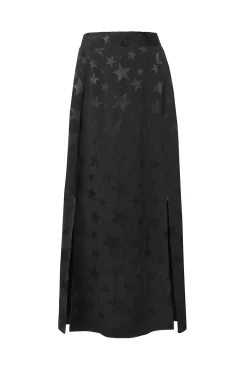 Women Scamp & Dude Black Jacquard Star Split Front Skirt