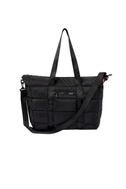 Women Scamp & Dude Black Large Puffer Tote Bag