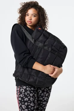 Women Scamp & Dude Black Large Puffer Tote Bag