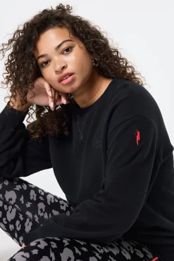 Women Scamp & Dude Black Longline Sweatshirt