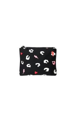 Women Scamp & Dude Black Love Leopard Small Swag Bag