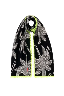 Women Scamp & Dude Black Palm Spring Charity Super Scarf