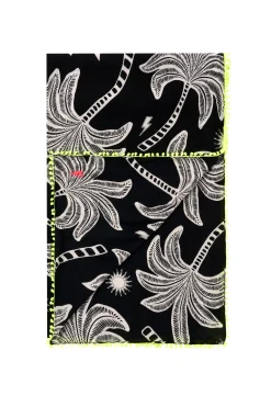Women Scamp & Dude Black Palm Spring Charity Super Scarf