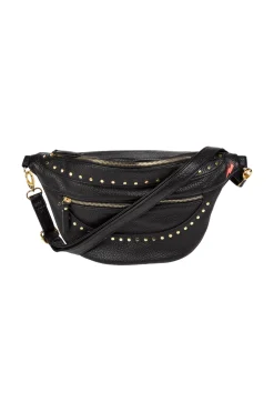 Women Scamp & Dude Black Studded Bum Bag