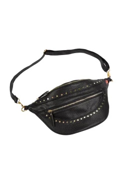 Women Scamp & Dude Black Studded Bum Bag
