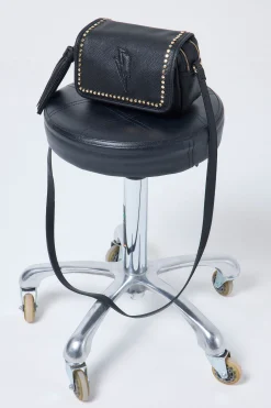 Women Scamp & Dude Black Twin Compartment Cross Body Bag