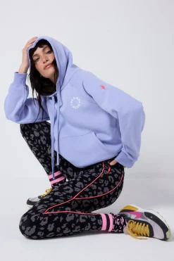 Women Scamp & Dude Black with Grey Leopard Full Length Active Leggings