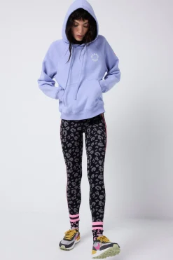 Women Scamp & Dude Black with Grey Leopard Full Length Active Leggings