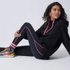Women Scamp & Dude Black with Neon Piping Full Length Active Leggings