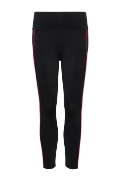 Women Scamp & Dude Black with Neon Piping Full Length Active Leggings