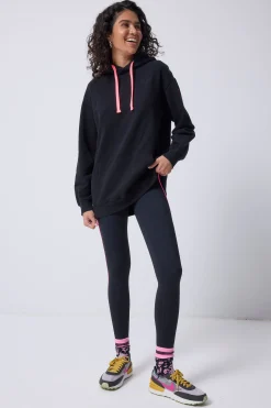 Women Scamp & Dude Black with Neon Piping Full Length Active Leggings