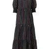 Women Scamp & Dude Black with Rainbow Lurex Tie Front Maxi Dress