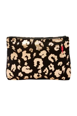 Women Scamp & Dude Black with Rose Gold Leopard Swag Bag