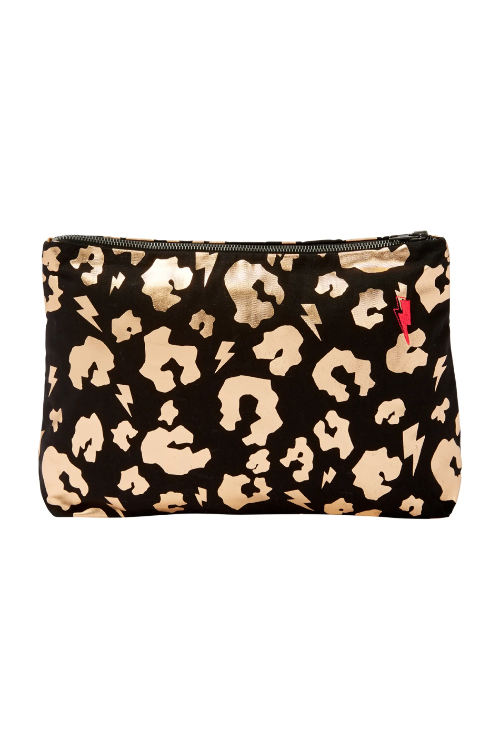 Women Scamp & Dude Black with Rose Gold Leopard Swag Bag