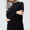 Women Scamp & Dude Black with Silver Studded Leopard Oversized Tunic