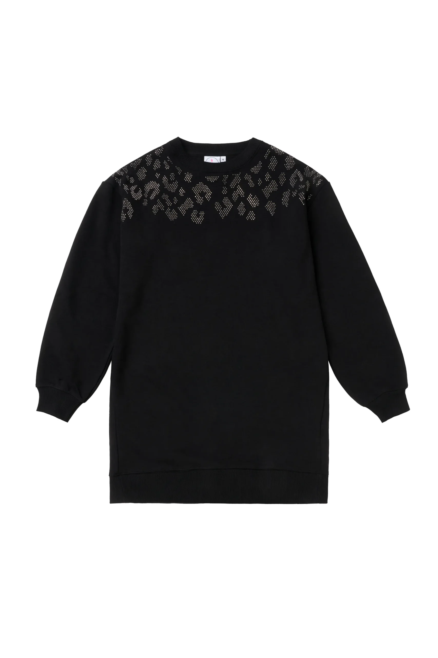 Women Scamp & Dude Black with Silver Studded Leopard Oversized Tunic