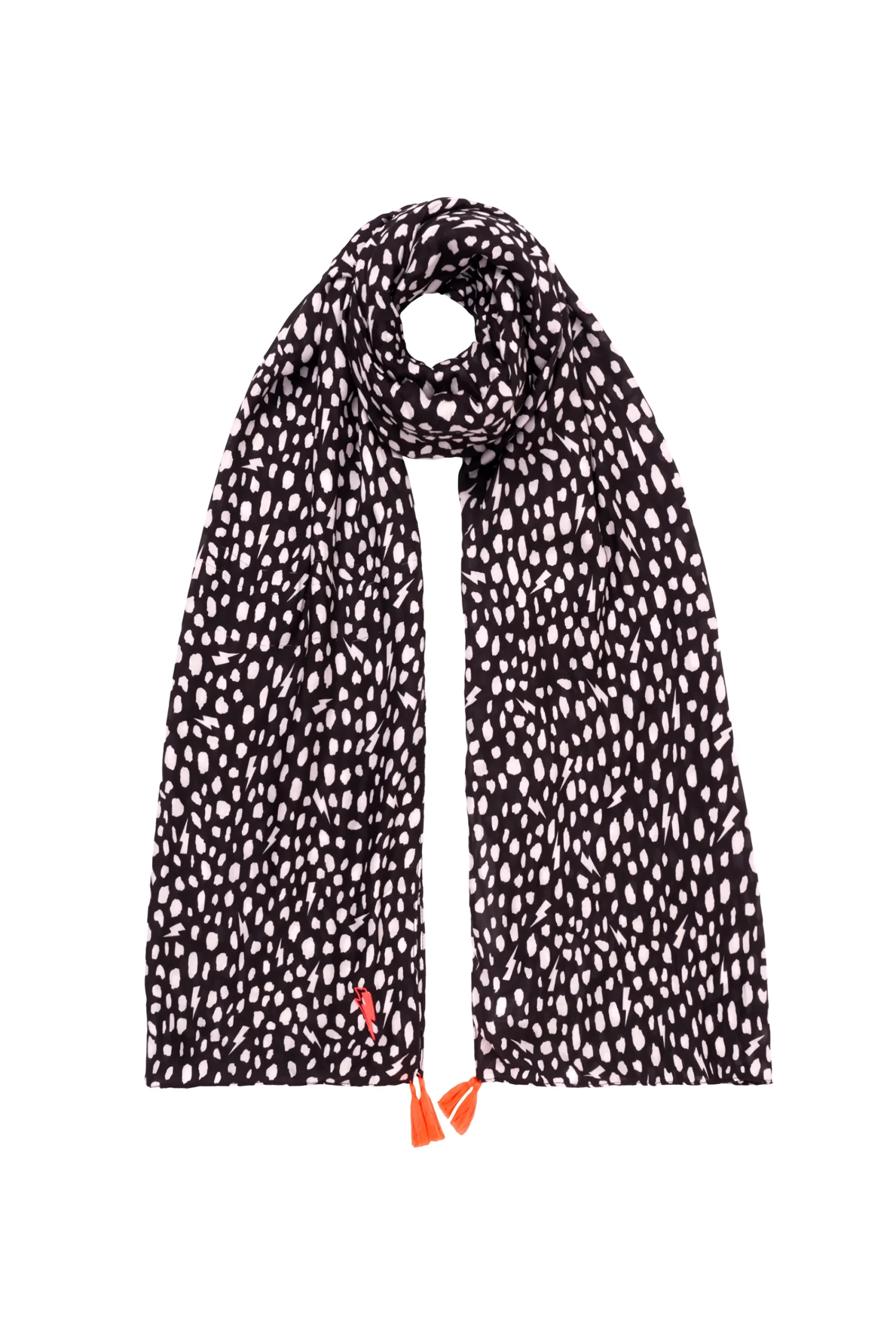 Women Scamp & Dude Black with White Cheetah Charity Super Scarf