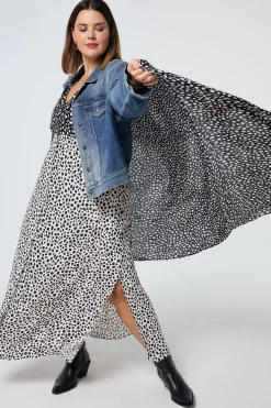 Women Scamp & Dude Black with White Cheetah Charity Super Scarf