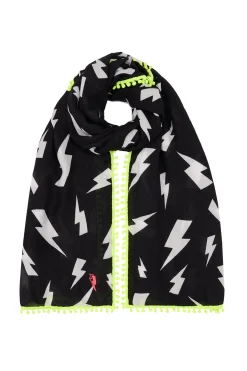 Women Scamp & Dude Black with White Lightning Bolt Charity Super Scarf