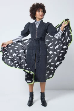 Women Scamp & Dude Black with White Lightning Bolt Charity Super Scarf