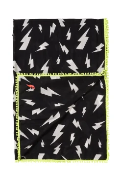Women Scamp & Dude Black with White Lightning Bolt Charity Super Scarf