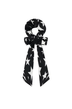 Women Scamp & Dude Black with White Star Bow Scrunchie