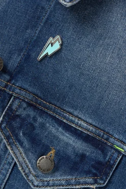 Women Scamp & Dude Blue Lightning Bolt Pin Badge