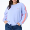 Women Scamp & Dude Blue with Neon Coral Colourblock Relaxed Sweatshirt