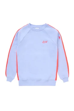 Women Scamp & Dude Blue with Neon Coral Colourblock Relaxed Sweatshirt