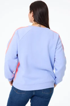 Women Scamp & Dude Blue with Neon Coral Colourblock Relaxed Sweatshirt