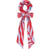 Women Scamp & Dude Blue with Red Palm Bow Scrunchie
