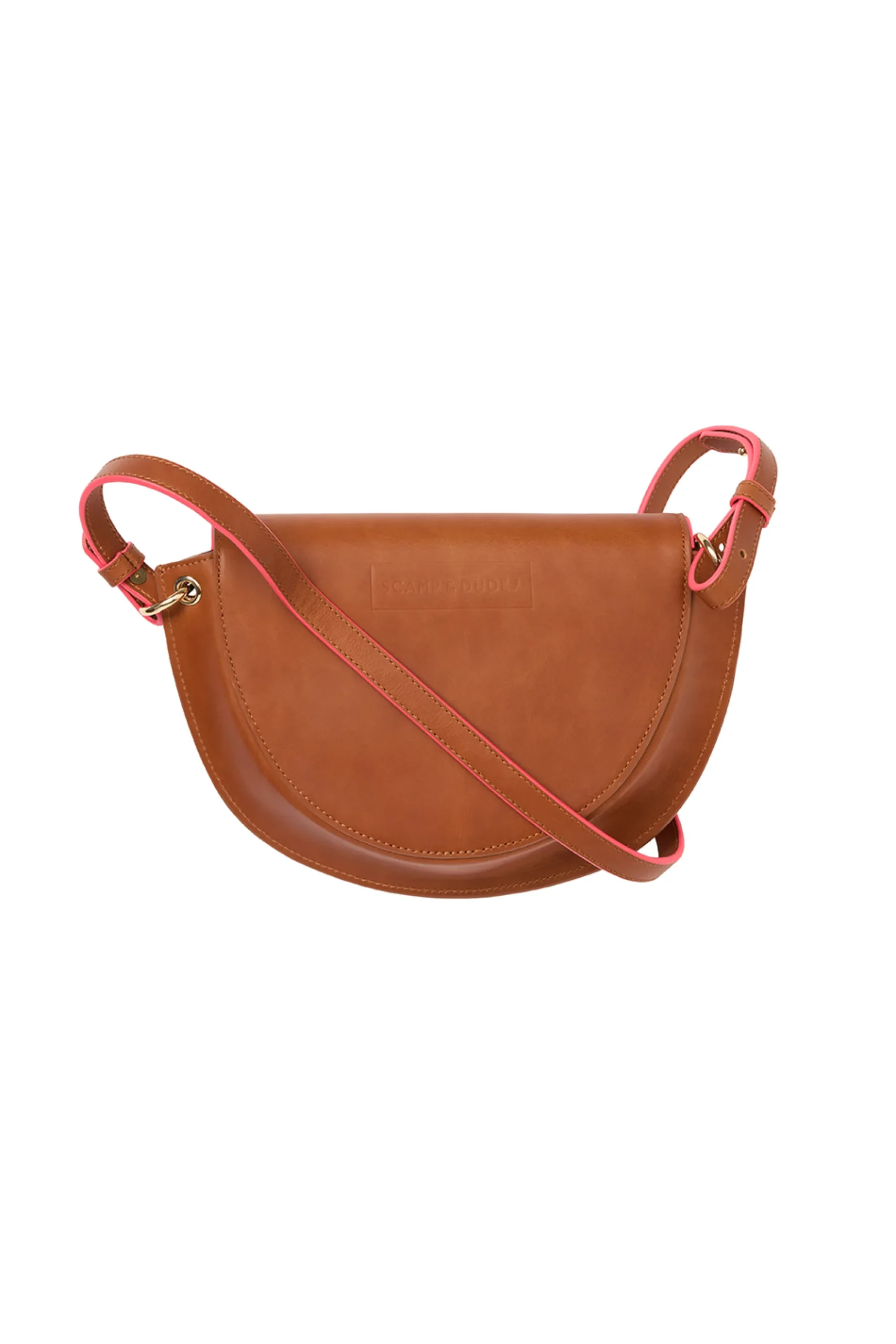 Women Scamp & Dude Brown Leather Saddle Bag