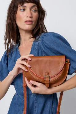 Women Scamp & Dude Brown Leather Saddle Bag