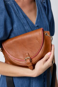 Women Scamp & Dude Brown Leather Saddle Bag