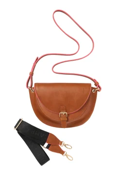 Women Scamp & Dude Brown Leather Saddle Bag