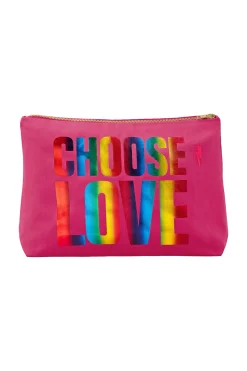Women Scamp & Dude CHOOSE LOVE Pink with Metallic Rainbow Foil Charity Swag Bag