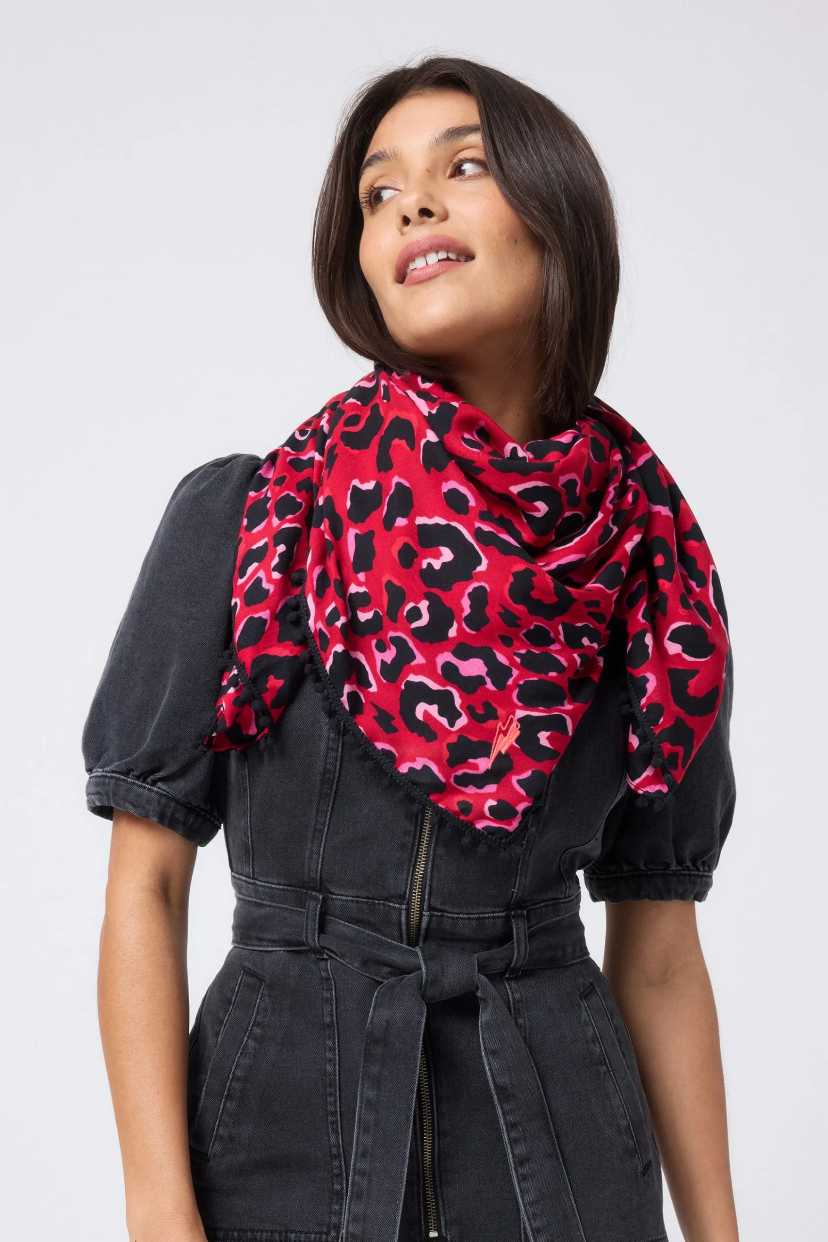 Women Scamp & Dude COMING SOON: Red with Pink and Black Pop Leopard Charity Super Scarf