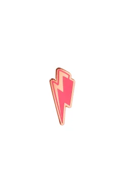 Women Scamp & Dude Coral Lightning Bolt Pin Badge